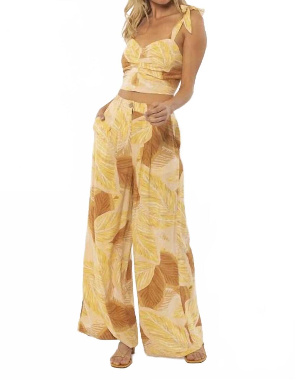NEW AMUSE SOCIETY wes woven crop top in almond cream